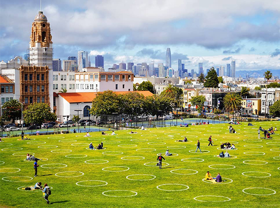 Social distancing San Francisco
